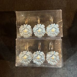 2 sets of 6 Cornflower Shower Curtain Hooks